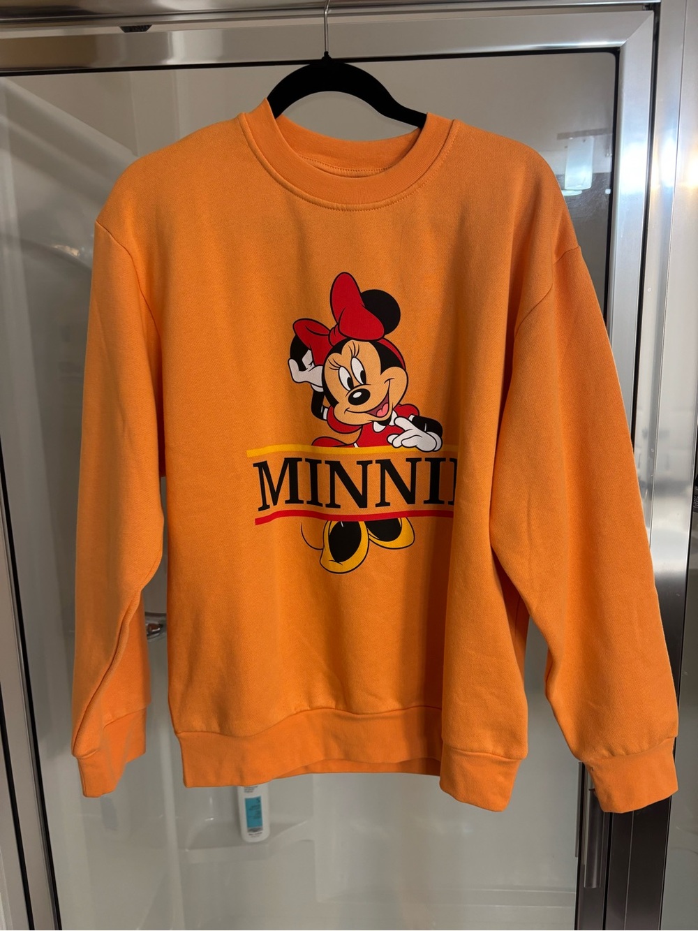 Disney Orange Minnie Mouse Crewneck Sweatshirt Small
